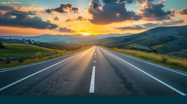 photorealistic highway on town background Generated with Ai tools