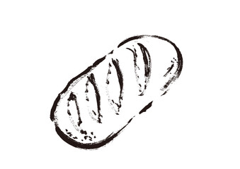 フランスのパン　パン・コンプレ手描きイラスト　線画イラスト