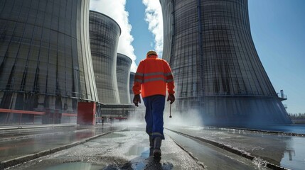 High-Pressure Cleaning of Cooling Towers - obrazy, fototapety, plakaty