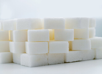 Background of many sugar cubes