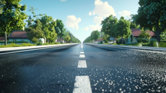photorealistic highway on town background Generated with Ai tools