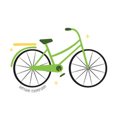 Green bicycle for alternative transportation illustration vector