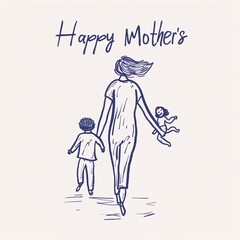 Fototapeta na wymiar celebrating happy mother's day with arms holding each others and be surrounded by carnation flowers.VECTOR