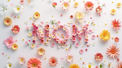 celebrating happy mother's day with arms holding each others and be surrounded by carnation flowers.VECTOR