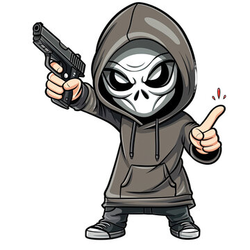 recommend clip art: gangster with gun illustration png isolated on white background