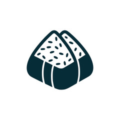 onigiri delicious snack food japan traditional logo vector illustration template design