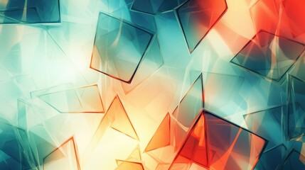 Abstract dynamic geometric background with pieces of multi-colored glass - obrazy, fototapety, plakaty