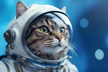 pet cat wearing spacesuit,created with Generative AI tecnology.