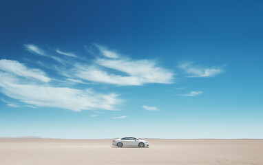 Fototapeta na wymiar vast plains and cars,created with Generative AI tecnology.