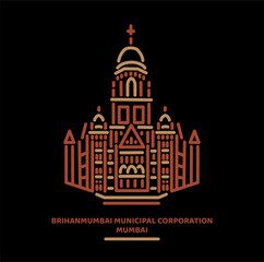 Mumbai BMC office vector icon.