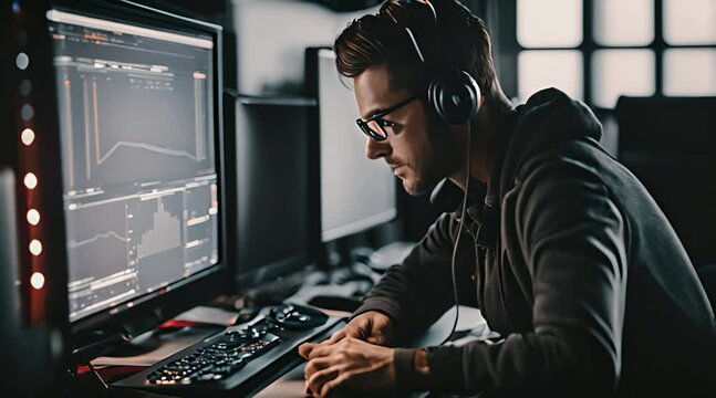 Futuristic Visualization of a 25-Year-Old Programmer Engaged in Computer Programming