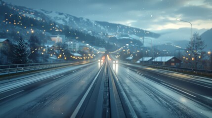 photorealistic highway on town background Generated with Ai tools