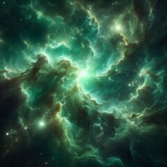 A vivid illustration showcasing a nebula with dynamic colors, bright stars, and swirling cosmic clouds, reflecting the beauty of outer space.. AI Generation