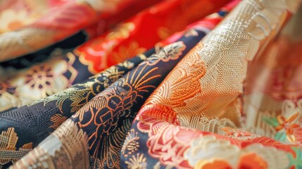 Elegant Japanese kimono detail.