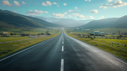 photorealistic highway on town background Generated with Ai tools