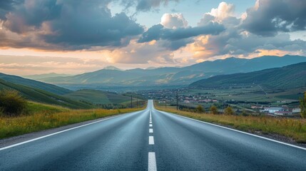 photorealistic highway on town background Generated with Ai tools
