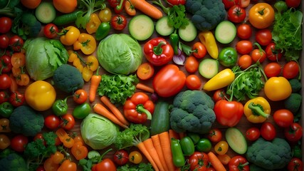 Vegan mosaic 4K featuring vibrant, fresh veggies as wallpaper