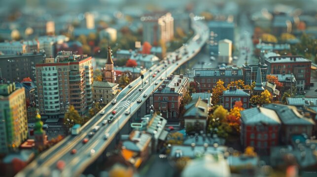 photorealistic highway on town background Generated with Ai tools