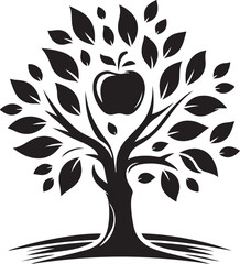 Apple tree vector logo icon  silhouette  (55).eps