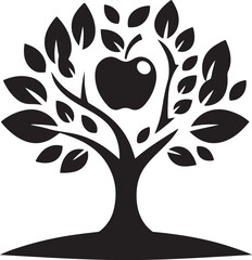 Obraz premium Apple tree vector logo icon silhouette (61).eps