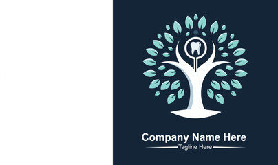 tree dental logo design concept template, vector dental, tree logo dental logo simple 