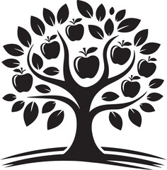 Apple tree vector logo icon  silhouette  (69).eps