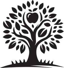 Apple tree vector logo icon  silhouette  (74).eps