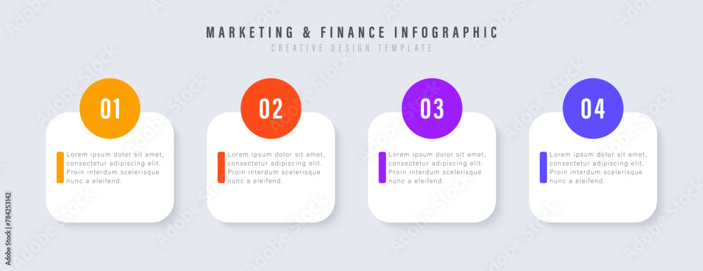 Fototapete infographic elements design template, business concept with 4 steps or options, can be used for work