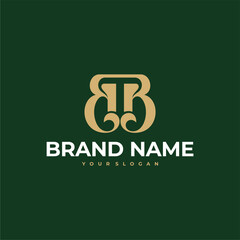 BT MONOGRAM LUXURY VICTORIAN LOGO VECTOR ICON ILLUSTRATION