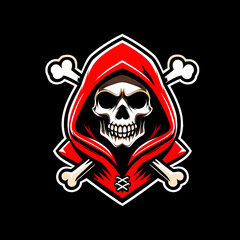 illustration design logo a skull and crossbones