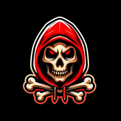 illustration design logo a skull and crossbones