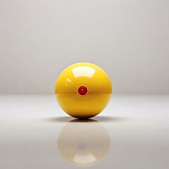 snooker yellow  billiard ball in white space