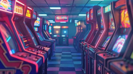Vintage arcade game machine collection.