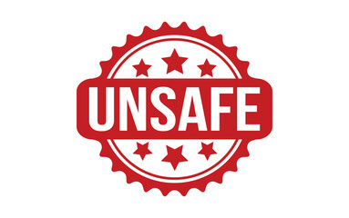 Red Unsafe Rubber Stamp Seal Vector