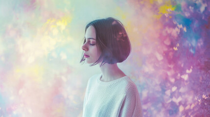 Ethereal pastel abstract portrait.