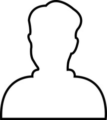 Avatar icon line style editable stock. User avatar of Male. Silhouette profile symbol. Anonymous user portrait. Profile picture on transparent background. Person silhouette that can used in design.