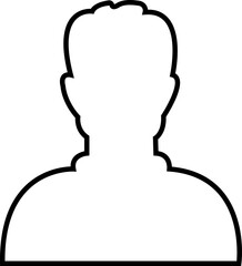 Avatar icon line style editable stock. User avatar of Male. Silhouette profile symbol. Anonymous user portrait. Profile picture on transparent background. Person silhouette that can used in design.