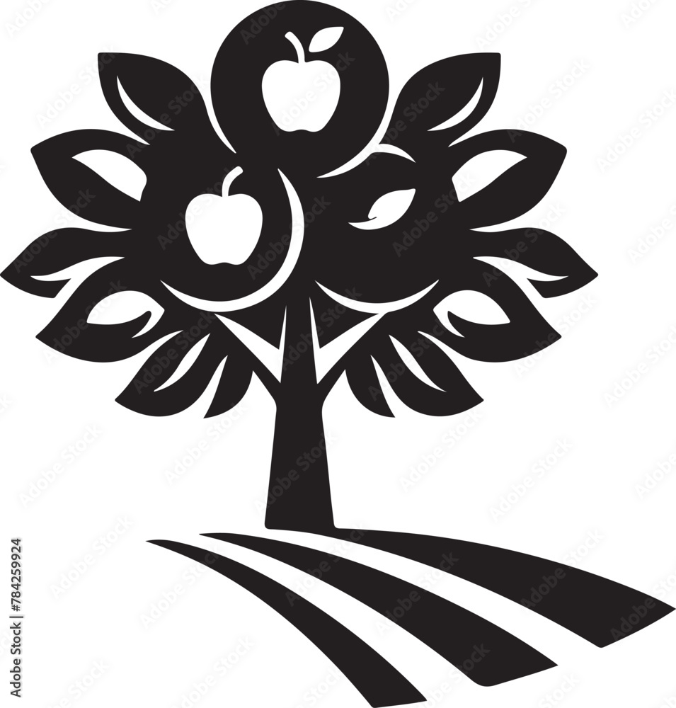 Wall mural apple tree vector logo icon silhouette (119).eps