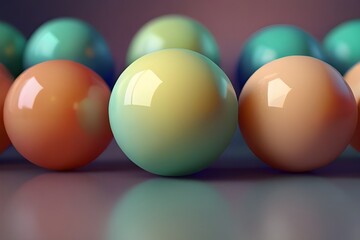 Geometric shapes: Pastel spheres abstract background Generative AI