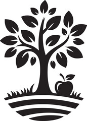 Obraz premium Apple tree vector logo icon silhouette (130).eps