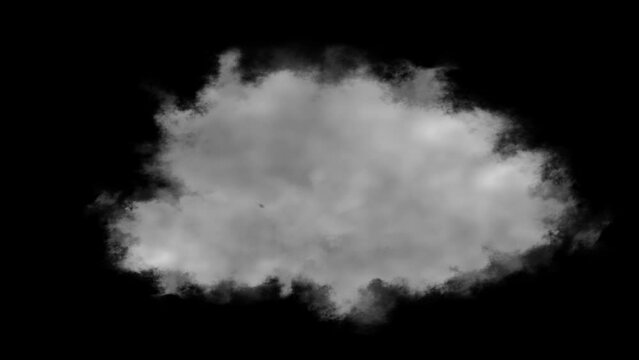 dark weather clouds animation with transparent background 