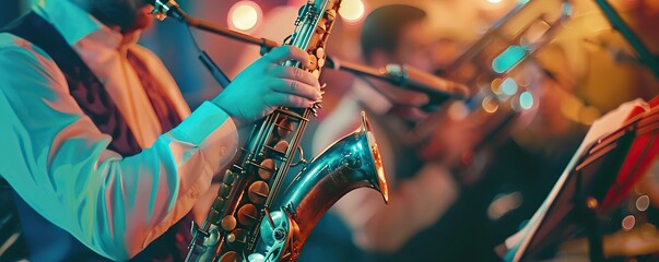 jazz music concert with trumpet instruments