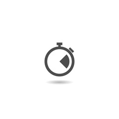 Stopwatch Icon logo with shadow