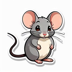 Mouse cartoon mouse on white background. Cartoon illustration of a cute mouse.