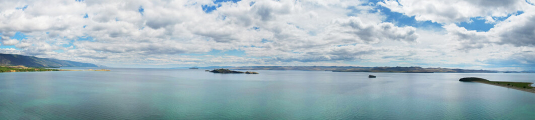 Beautiful seascape. Lake Baikal in summer , panorama