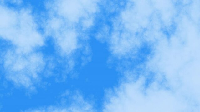 blue sky with waving clouds animation 