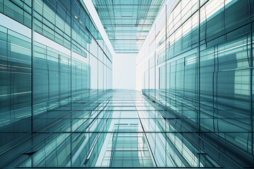 Sleek skyscrapers with glass facades define the modern urban office landscape