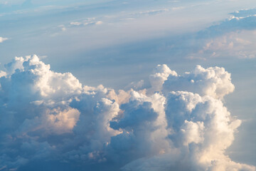 Aerial view of white large cloud