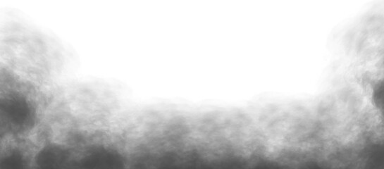 Obraz premium Dark fog or smoke on transparent white background. Vector illustration