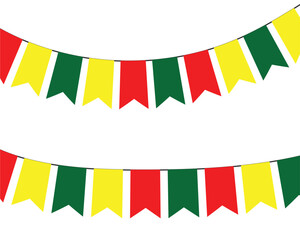 Carnival garland with flags. Vector party flags in pastel palette Festive multicolored buntings for holiday design. party flags isolated on white background. eps10